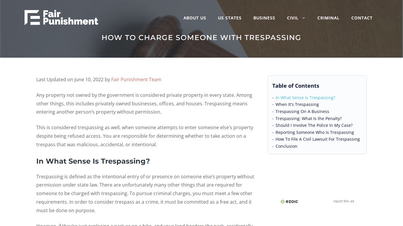 How To Charge Someone With Trespassing - Fair Punishment